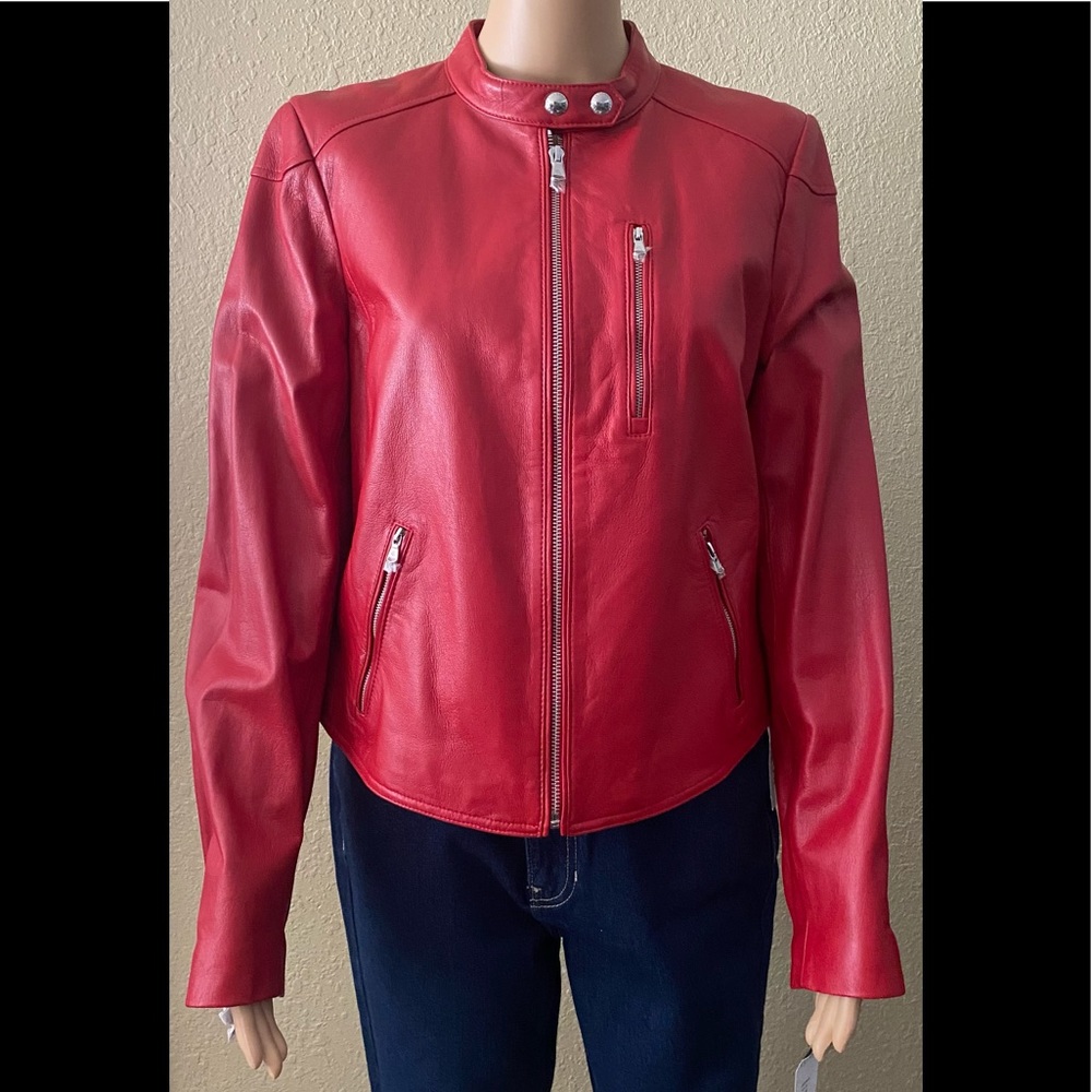 NWT Lauren Ralph Lauren Leather Moto Jacket